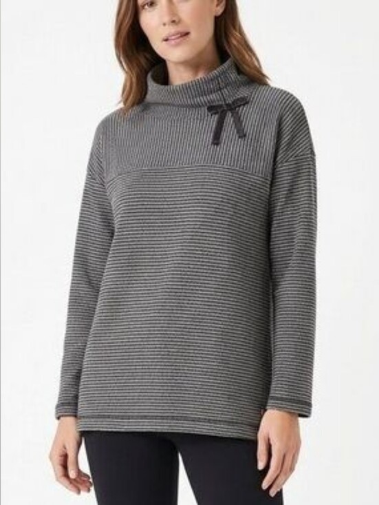Talbots Tops - T By Talbots Long Sleeve Striped Cowlneck Sweatshirt Top